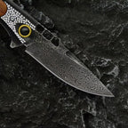 New VG10 Damascus Blade Wood Handle Collection Folding Tool VTF182