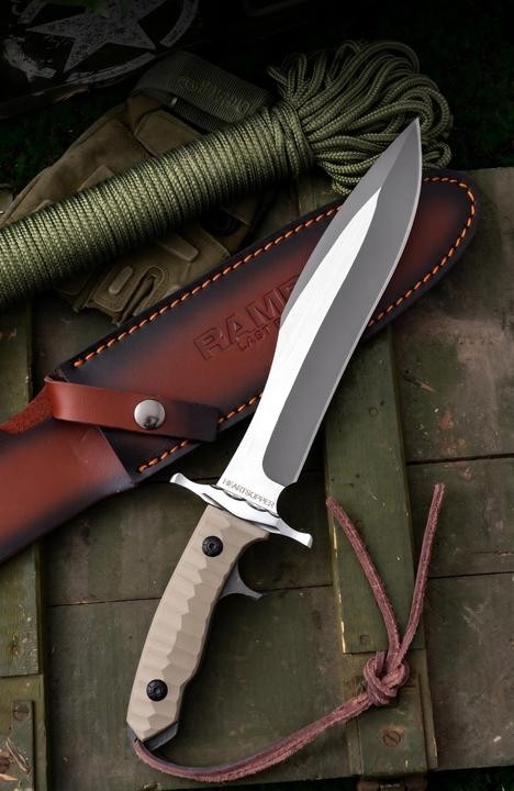 New Rambo Fixed Blade 9Cr18Mov Steel G10 Handle Camping MK9