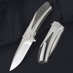 8'' New VG10 Blade Full T4C Titanium Handle Pocket Camping Folding Tool VTF18