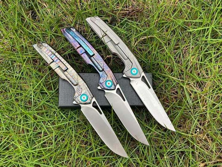 New Manual Folding Knife D2 Steel Blade Full T4C Titanium Handle Pocket Camping Knife DF47