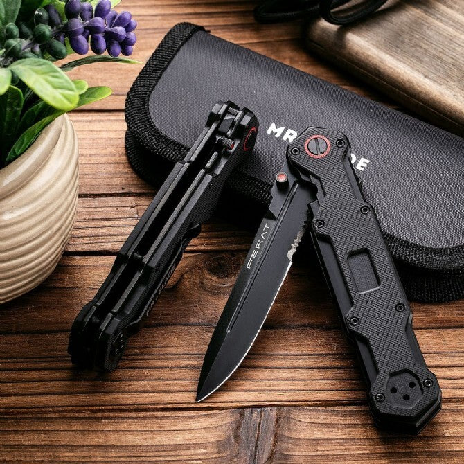 9.5''New Manual Folding Knife D2 Blade G10 Handle Pocket Knife VTF87