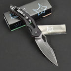 New N690 Steel Blade G10 Handle Folding Camping Tool VTF07