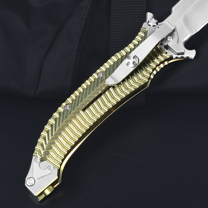 11" New Manual Folding Knife VGA10 Blade Full T4C Titanium HandlePocket Camping Knife VTF128