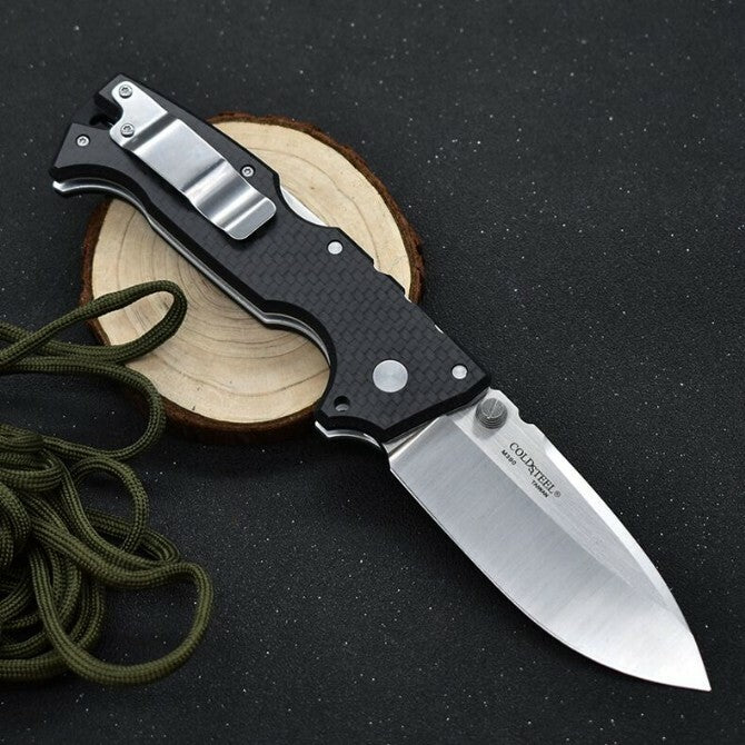 New M390 Steel Blade carbon fiber Handle Pocket Back Lock Camping Folding Knife VTF190
