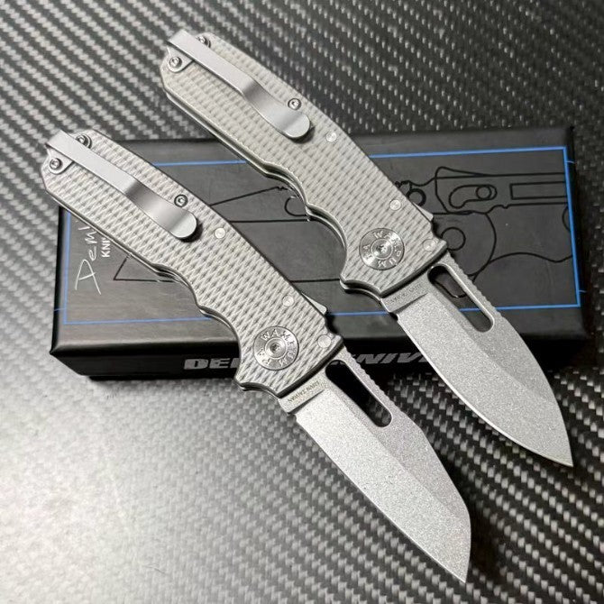 7'' New S35VN Blade Full T4C Titanium Handle Folding Camping Pocket Knife VTF83T