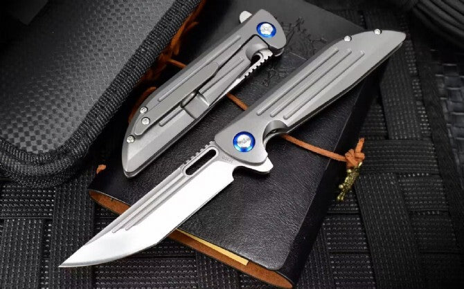 8'' New CNC M390 BladeFull T4C Titanium Handle  Folding Knife VTF92