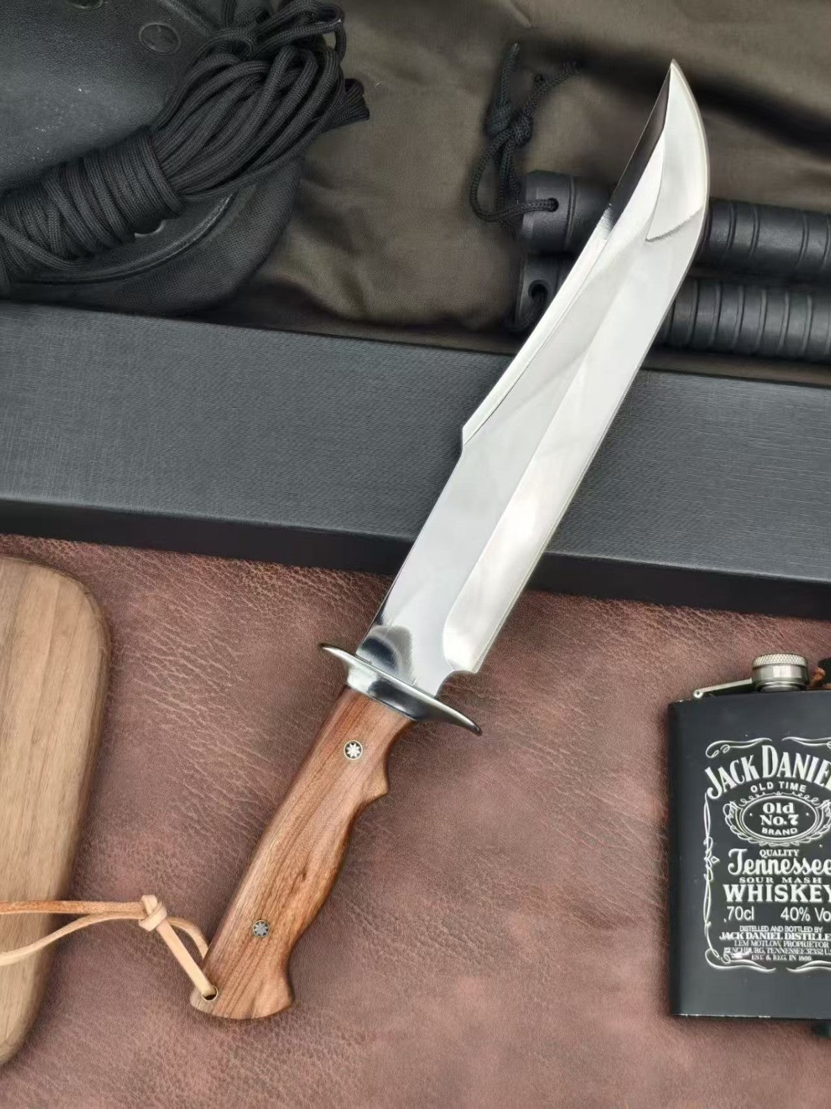 16'' New Mirror Light M390 Steels Wood handle Camping Knife M8
