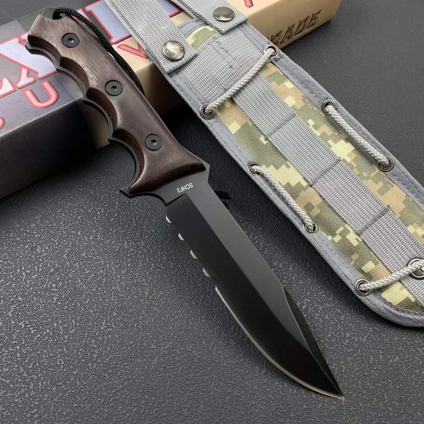 12'' New 9Cr15MoV Steels ABS handle camping Hunting Knife VTH87W