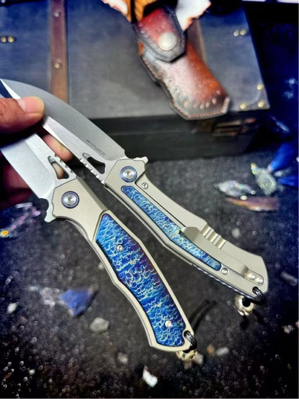 M390 Blade TC4 T4C Handle Collection Folding Pocket Knife VTF111