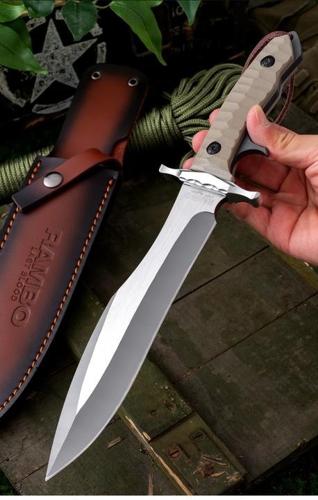 New Rambo Fixed Blade 9Cr18Mov Steel G10 Handle Camping MK9
