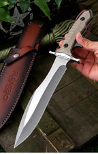 New Rambo Fixed Blade 9Cr18Mov Steel G10 Handle Camping MK9