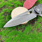 8''New Fast Opening Shell Handle VG10 Damascus Blade Pocket Folding Tool VTF108