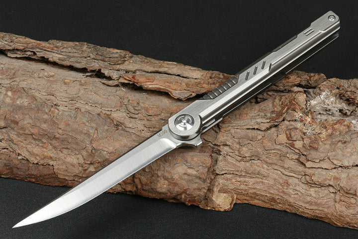 New Fast Opening M390 BladefFull T4C Titanium Handle Pocket Camping Folding Knife DF07