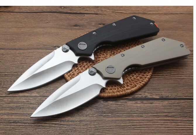 New Manual Folding Knife D2 Blade G10 Handle Pocket Camping Knife DF160