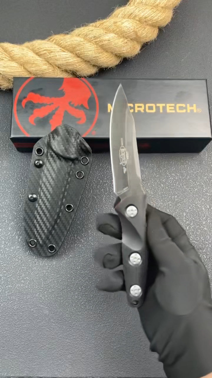New M390 Steel Stone Wash 4MM Blade G10 Handle Full Tang Camping Knife VTH74B