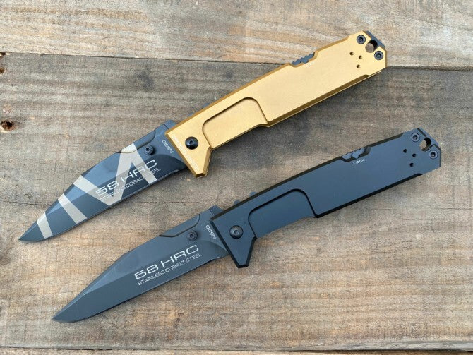 New Manual Folding Knife 5MM Blade Aluminum Handle Lockback Pocket Knife VTF85