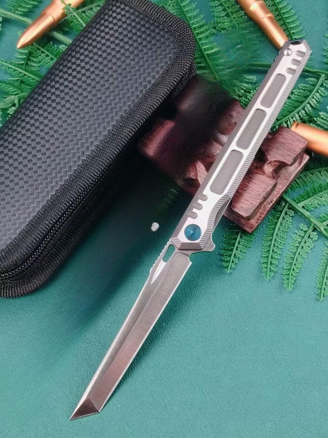 New M390 Blade Full T4C Titanium Handle Pocket Camping Collection Folding Knife VTF11