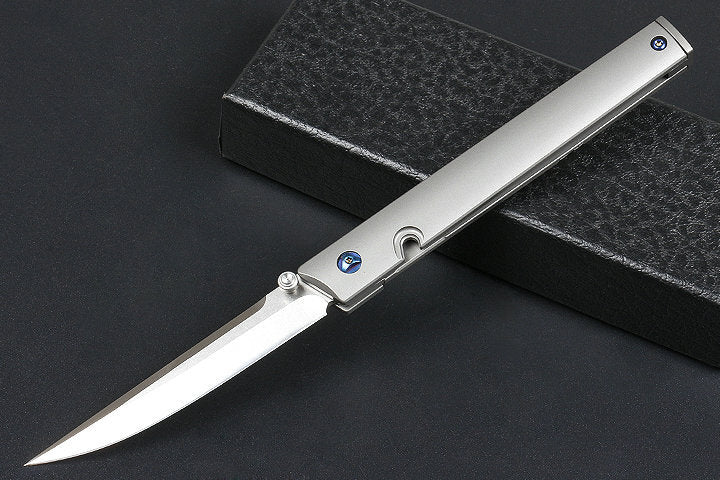 7.5'' New CNC D2 Steel Blade Full T4C Titanium Handle Pocket Camping Hiking Folding Knife DF43