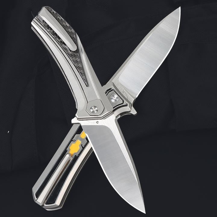 8'' New VG10 Blade Full T4C Titanium Handle Pocket Camping Folding Knife VTF18