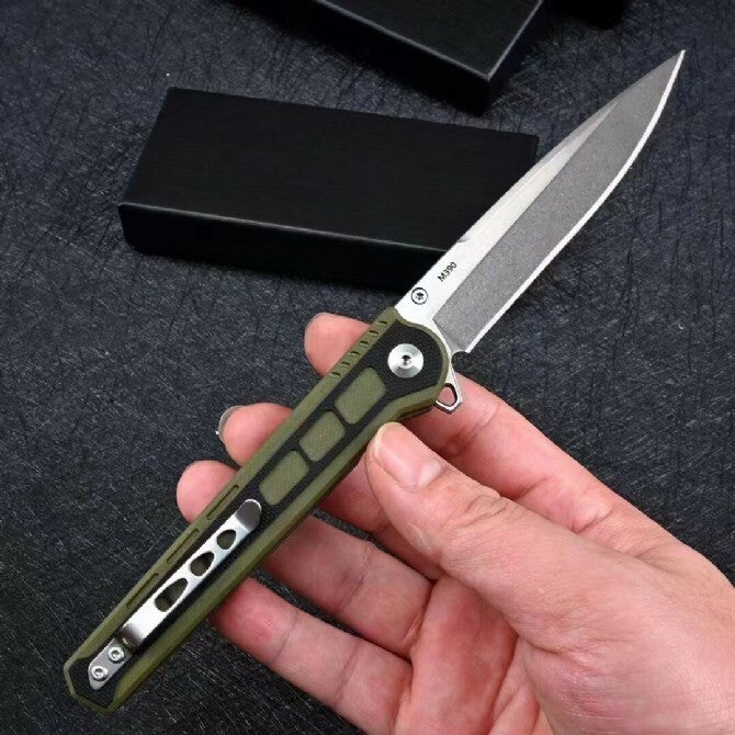 8'' New G10 Handle M390 Steel Blade Pocket Camping Folding Knife VTF21