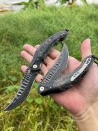 New Fast Opening VG10 Damascus Steel Blade Pocket Camping Folding Tool VTF104