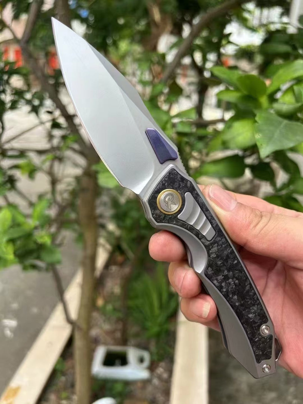 8''New 14C28N Blade Full T4C Titanium Handle Pocket Camping Folding Knife VTF203