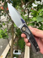 8''New 14C28N Blade Full T4C Titanium Handle Pocket Camping Folding Tool VTF203