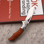 8'' New MirrorLight D2 Blade Wood Handle Pocket Folding Camping Tool DF166