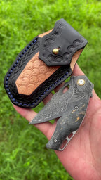 7'' New Folding Tool VG10 Damascus Blade Wood Handle Camping Tool VTF90