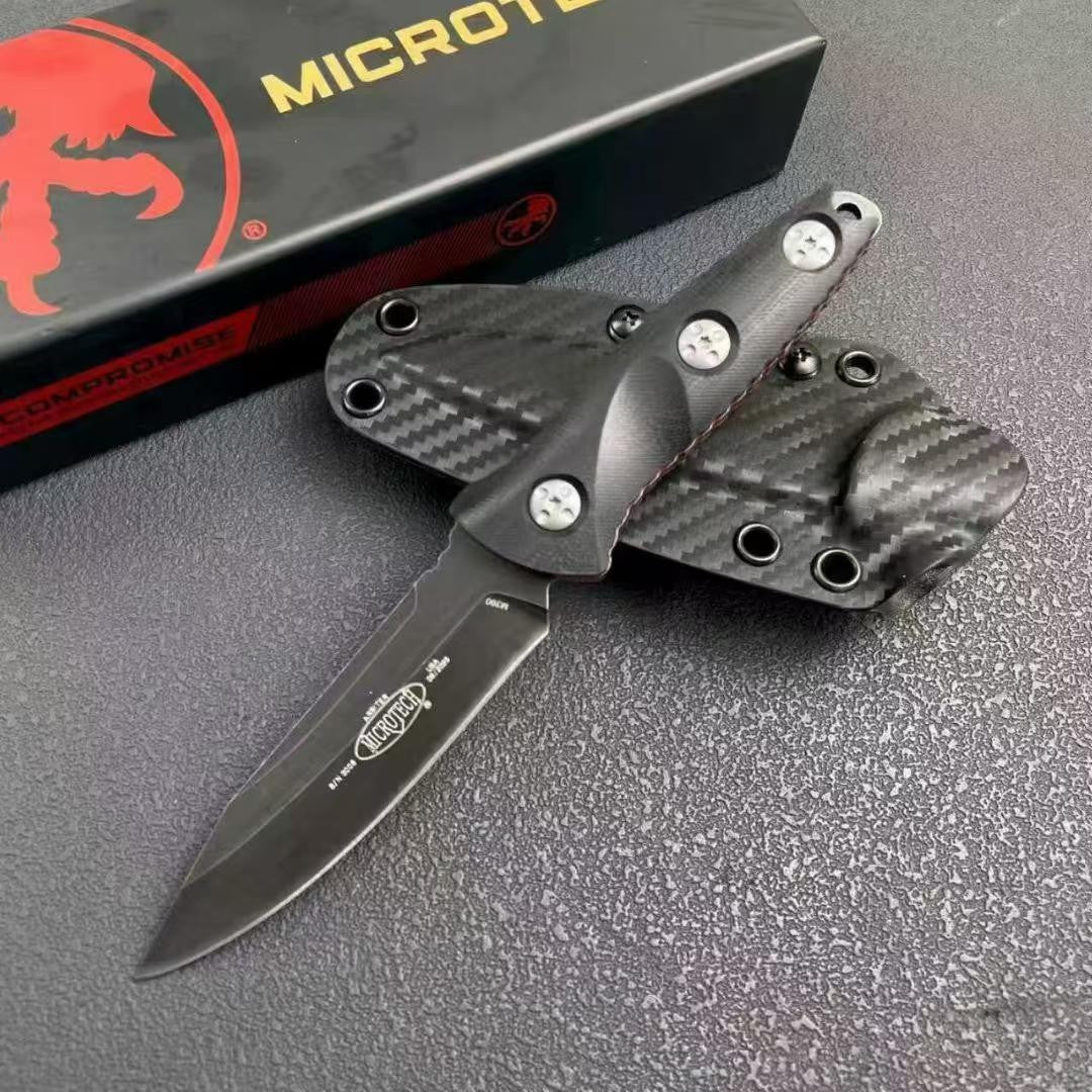 New M390 Steel Stone Wash 4MM Blade G10 Handle Full Tang Camping Knife VTH74B