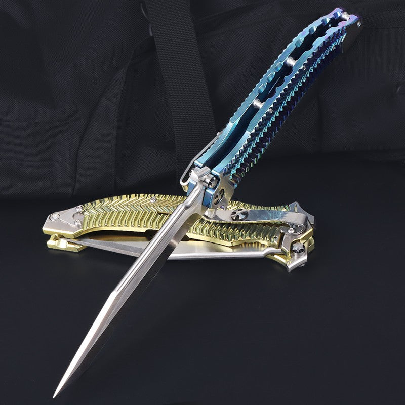 11" New Manual Folding Knife VGA10 Blade Full T4C Titanium HandlePocket Camping Knife VTF128