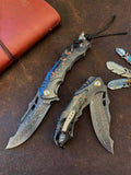 New FoldingKnife Damascus Blade Pocket Camping Knife VTF172