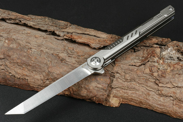 New Fast Opening M390 BladefFull T4C Titanium Handle Pocket Camping Folding Knife DF07