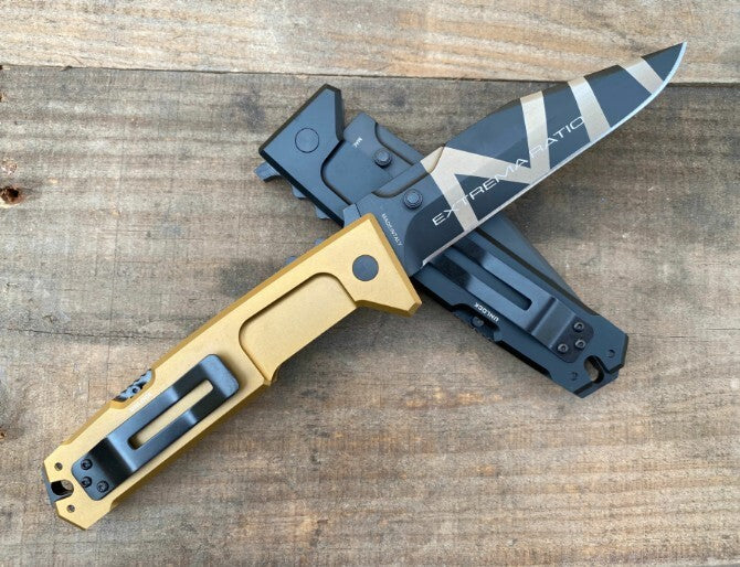 New Manual Folding Knife 5MM Blade Aluminum Handle Lockback Pocket Knife VTF85