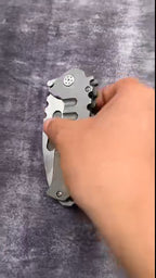 8.5''New CNC D2 Steel Blade Full T4C Titanium Handle  Pocket Camping Folding Tool VTF59T