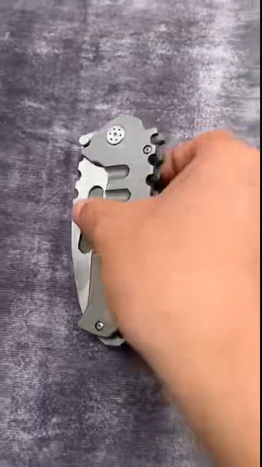 8.5''New CNC D2 Steel Blade Full T4C Titanium Handle  Pocket Camping Folding Knife VTF59T