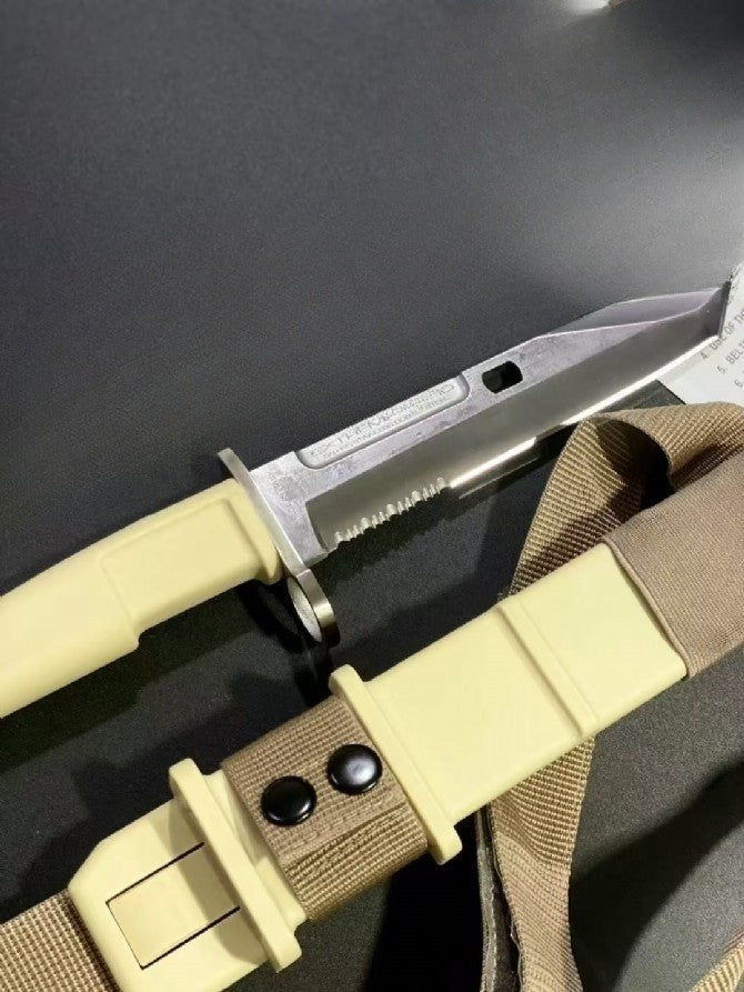 New N690 Steel Fixed Blade FORPRENE Handle Camping Knife VTH15