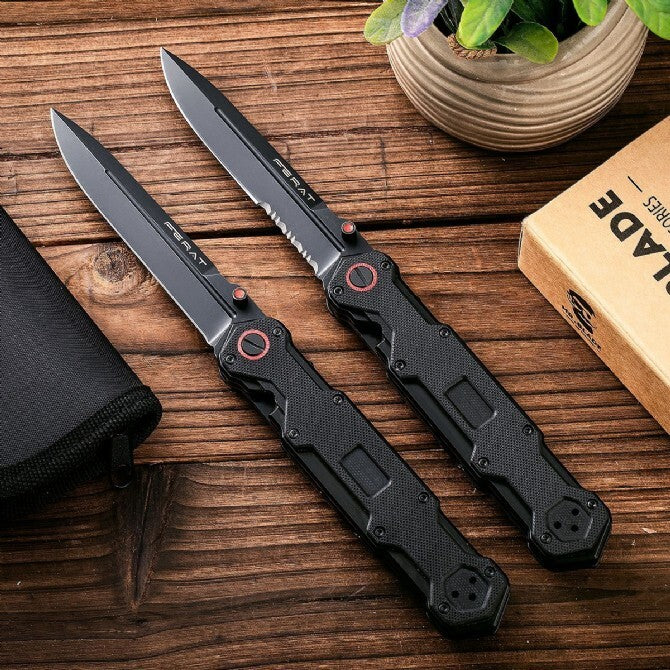 9.5''New Manual Folding Knife D2 Blade G10 Handle Pocket Knife VTF87