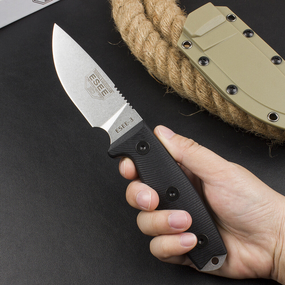 8''New CNC Stone Wash DC53 Blade G10 Handle Camping Knife VTH75