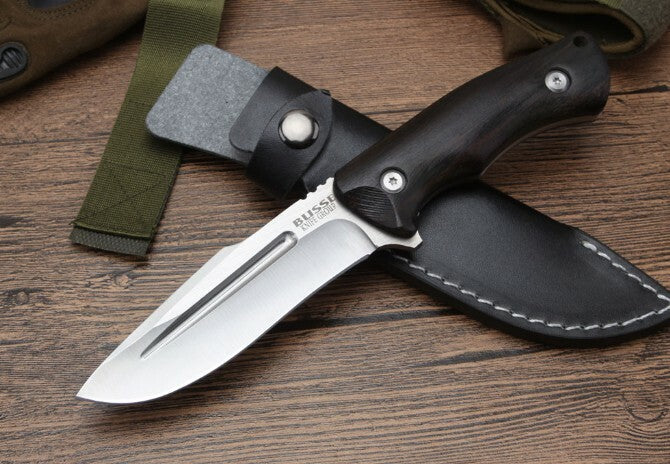 9'' New 440 Steel Fixed Blade Wood Handle Camping Knife VTH126