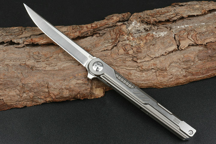 New Fast Opening M390 BladefFull T4C Titanium Handle Pocket Camping Folding Knife DF07
