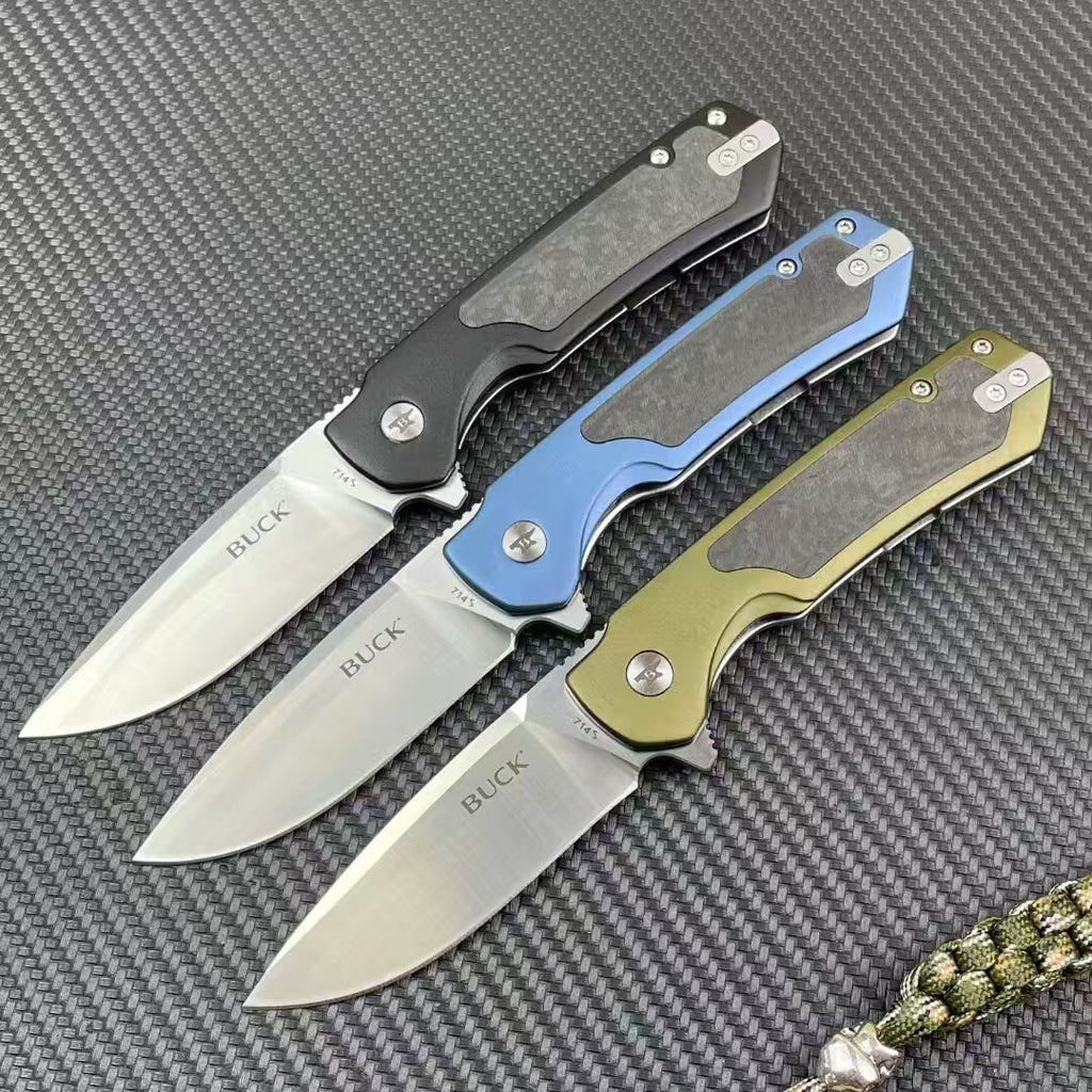 7'' New D2 Blade Steels Handle Pocket Folding Camping Knife DF02