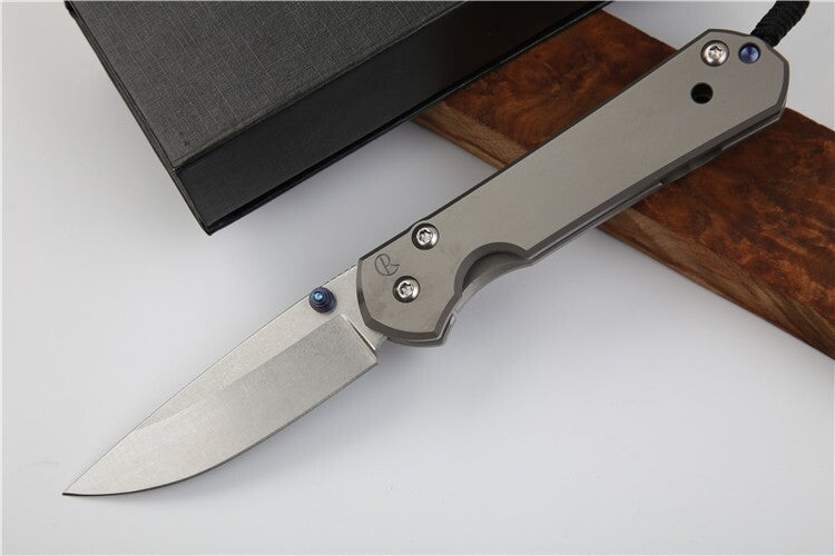 7'' New CNC D2 Blade Sebenza StyleFull T4C Titanium Handle  Folding Knife DF23T