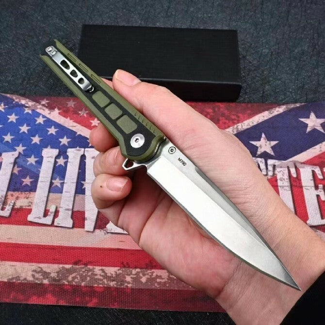8'' New G10 Handle M390 Steel Blade Pocket Camping Folding Knife VTF21