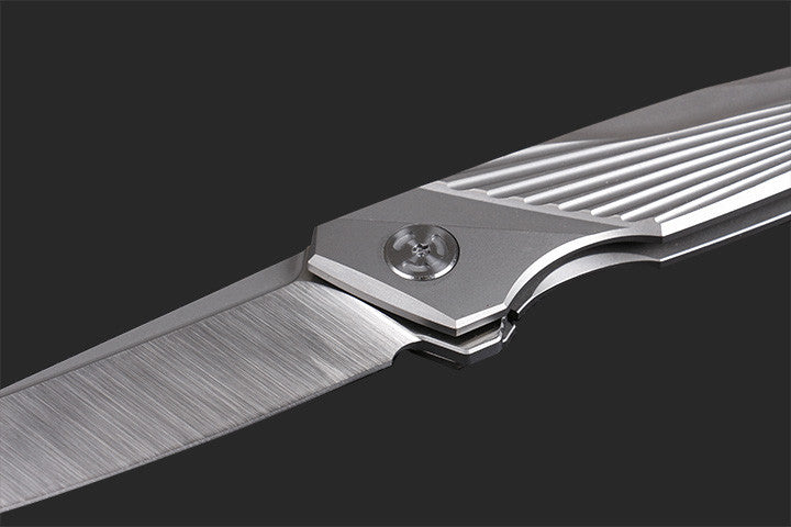 8'' New CNC M390 Steel Blade Full T4C Titanium Handle Pocket Camping Folding Knife DF96