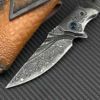 8'' New Fast Opening VG10 Damascus Blade Wood Handle Pocket Folding Tool VTF05