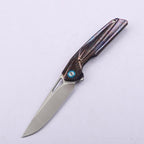 New Manual Folding Tool D2 Steel Blade Full T4C Titanium Handle Pocket Camping Tool DF47