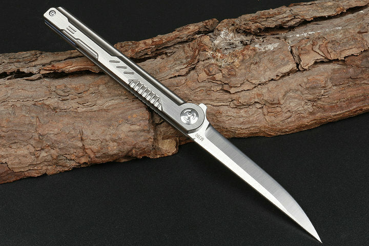 New Fast Opening M390 BladefFull T4C Titanium Handle Pocket Camping Folding Knife DF07