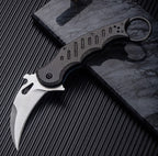 7'' New Fast Opening D2 Blade Carbon Fiber Handle Pocket Claw Karambit Tool C11