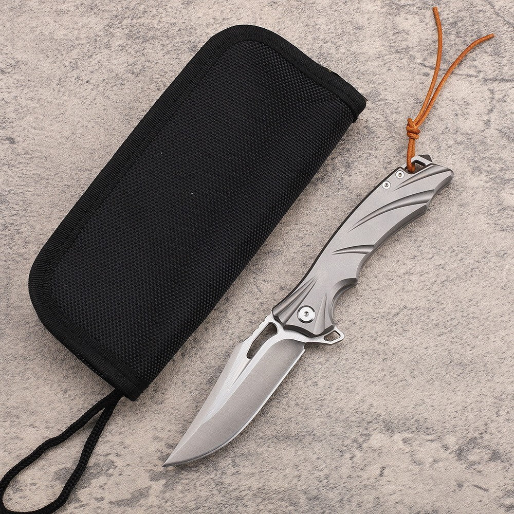 New Folding Knife M390 Blade Full T4C Titanium Handle Pocket Camping Knife VTF197